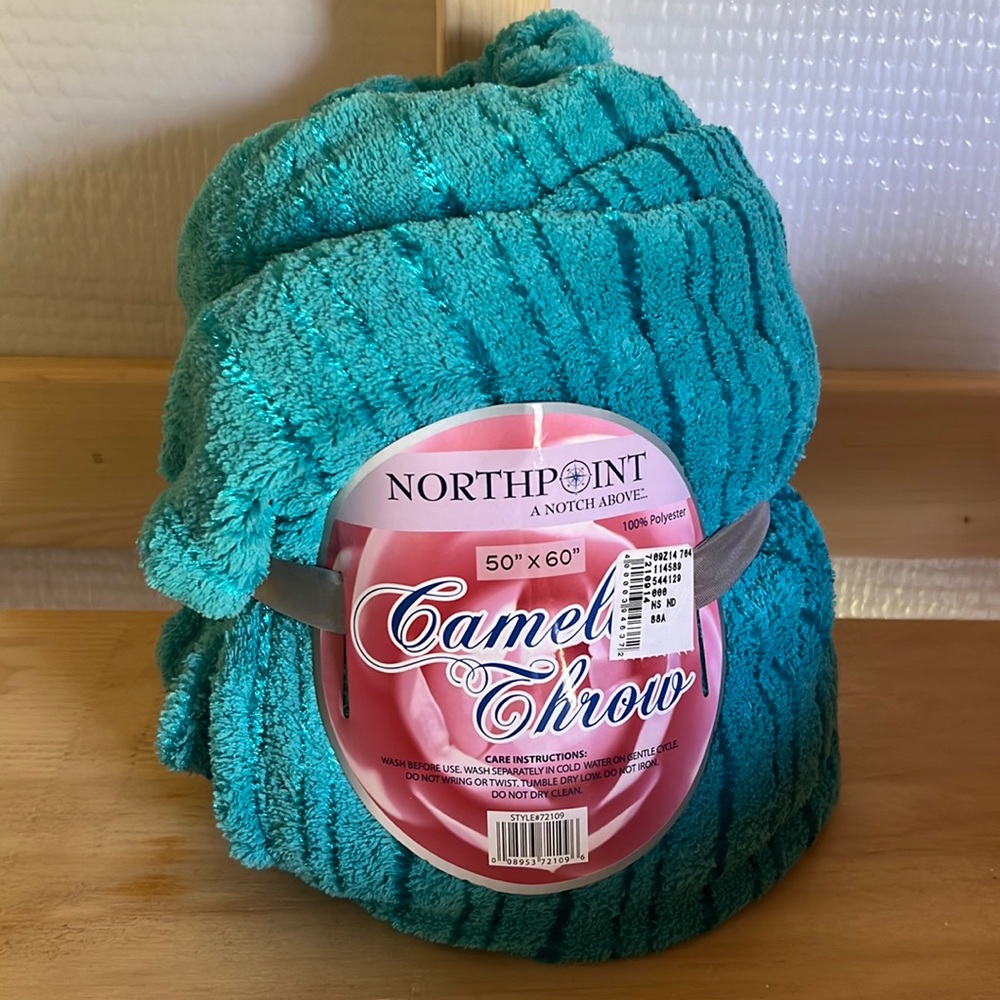 New! Teal Blue Throw